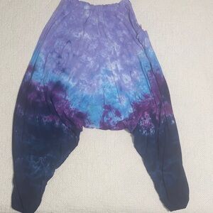 Purple and Blue Tie-Dye Harem Pants